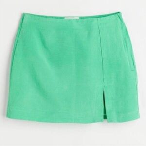 H&M Linen Blend Mini Skirt - Green - Size 6
